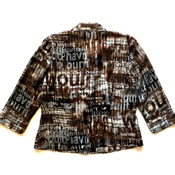 *3/$25* Piano Brown & Blue Blouse - Picture 8 of 8